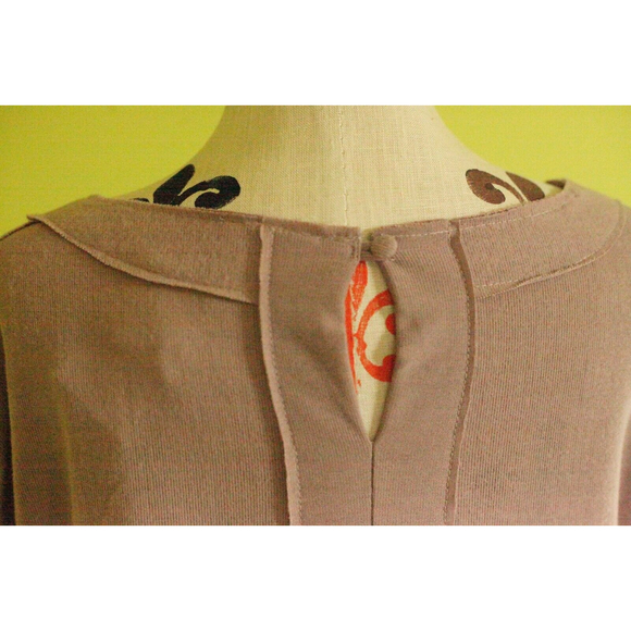 H BY BORDEAUX XL Soft Loose Sweater Top 3/4 Slv Boat Neck Brown - Picture 4 of 10